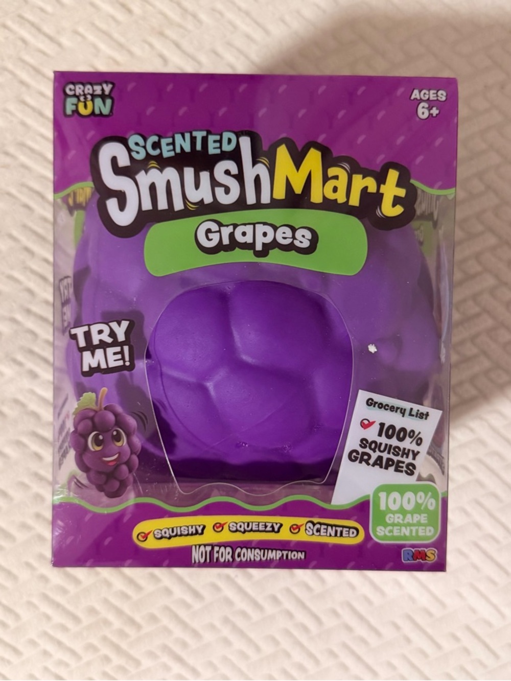 SmushMart Grape Squishy Scented Stress Toy Purple Soft Viral TikTok Squeeze